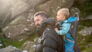 dad with baby in backpack INNW